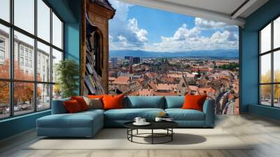 Sibiu. Medieval town rooftop view Wall mural