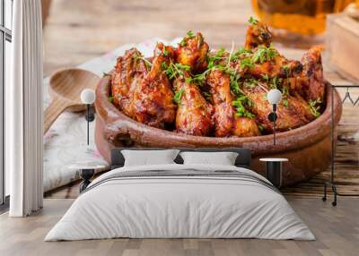 Grilled chicken wings with beer Wall mural