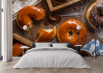 Homemade donuts two kinds Wall mural