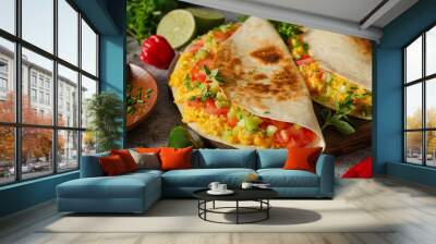 Scrambled eggs with tortillas Wall mural