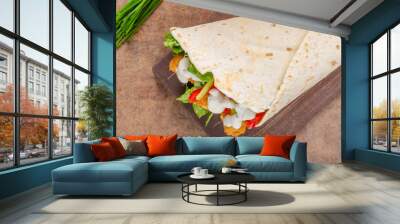 Tortilla with breaded chicken Wall mural