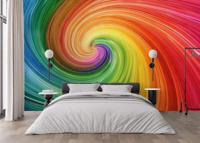 colorful rainbow spectrum paint swirl Wall mural