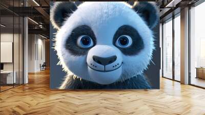 panda 3D animation cartoon style, colorful, happy, friendly, 3d cartoon, Wall mural