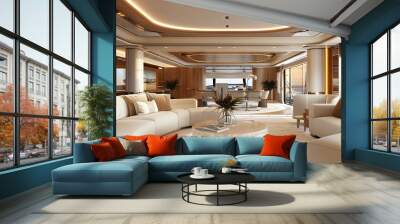 photo of luxury yacht interior on the ocean  Wall mural