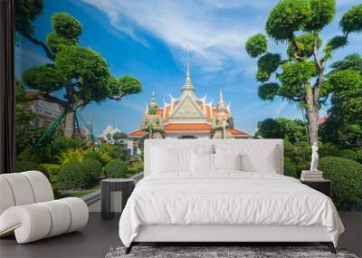 wat arun the beautiful buddhist temple of dawn in bangkok, thailand Wall mural