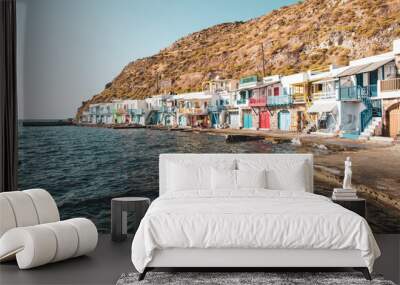 colorful houses in Klima village on Milos island, Greece Wall mural