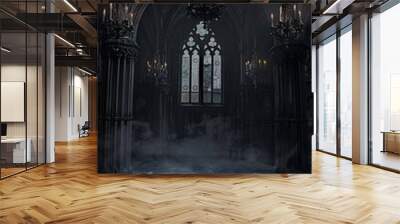 Gothic Studio Hintergrund, düsterer Hintergrund mit mystischer Atmosphäre Wall mural