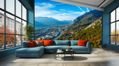 View from La Bastille in Grenoble Wall mural