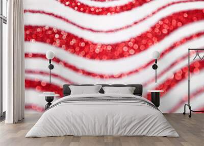 Abstract Christmas Candy Cane Sparkle Bokeh Background Wall mural