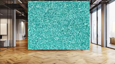 Glittery teal turquoise aqua and mint color glitter sparkle confetti texture background or flyer Wall mural