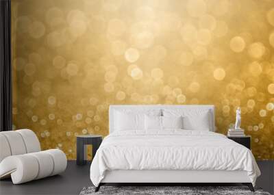 gold celebration background for anniversary, new year eve, christmas, falling coins, wedding or birt Wall mural