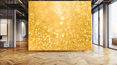 Gold glitter sparkle glam background texture for golden Christmas sparks, wedding anniversary or birthday Wall mural