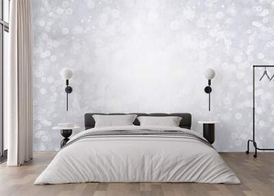 Silver white glitter shine Christmas snow ice background Wall mural