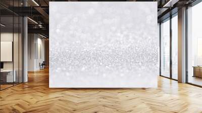 silver white glitter sparkle confetti background Wall mural