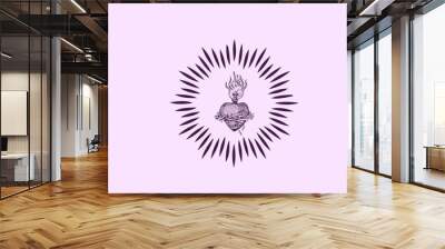 HIGH QUALITY SACRED HEART JESUS VECTOR FOR T-SHIRT, TATTOO AND HOME WALL DESIGN Wall mural