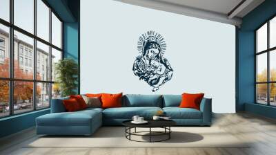 THESE HIGH QUALITY MOTHER MARIA VECTOR FOR USING VARIOUS TYPES OF DESIGN WORKS LIKE T-SHIRT, LOGO, TATTOO AND HOME WALL DESIGN Wall mural