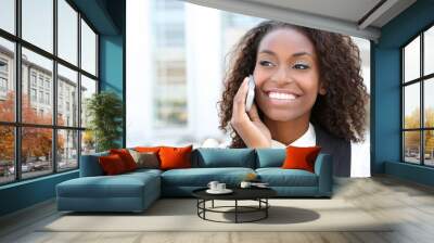 african business woman on phone Wall mural