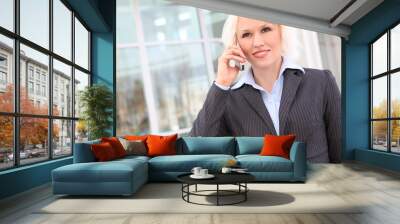 pretty blonde business woman Wall mural