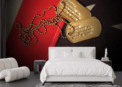 vietnam war tags (fictional names and social security numbers) Wall mural