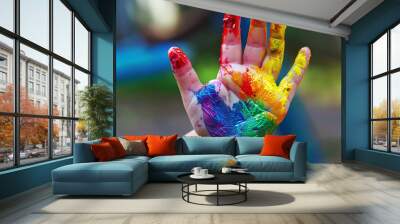 Colorful Hand Painting Wall mural