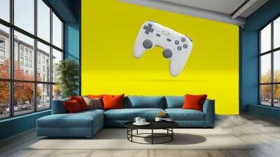 Joystick gamepad, game console or game controller. Computer gaming. Cartoon minimal style. Wireless Video games controller for computer or portative game station. 3D render Wall mural