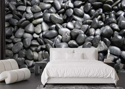 black pebbles background Wall mural