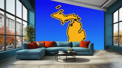 Michigan warning sign Wall mural