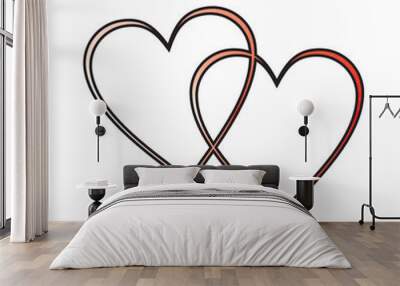 two intertwined hearts Wall mural