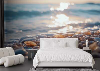 Shells and Shoreline Wall mural