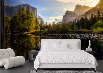 Sunrise on Yosemite Valley, Yosemite National Park, California Wall mural