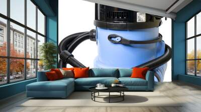 Vacuum Cleaner, Blue on Transparent Background Wall mural