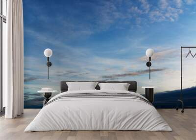 Fantastic soft clouds against blue sky, natural composition - panorama Wall mural