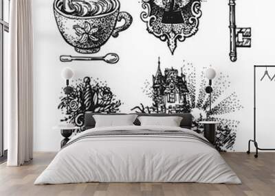 sketch style illustration Wall mural