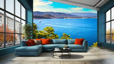 Cannes La Napoule bay view. French Riviera, Azure Coast, Provence Wall mural