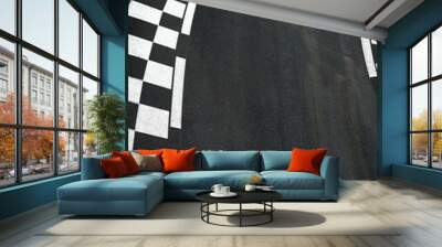 Car race asphalt on Grand Prix street track Wall mural