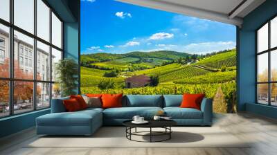 Radda in Chianti vineyard and panorama at sunset. Tuscany, Italy Wall mural