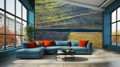 Tuscany abstract landscape, rolling hills in the morning. Italy Wall mural