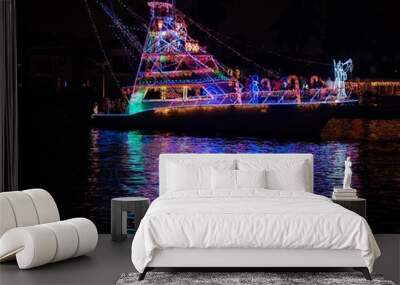 boat at night christmas light Wall mural