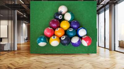 Close-up of american billiards on a pool table Wall mural