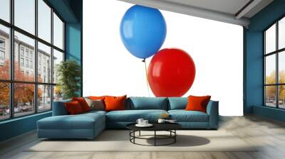 Two balloons isolated on white Wall mural