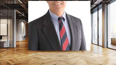 Mature Businessman: Portrait of a Middle Aged Businessman with Glasses over transparent background Wall mural