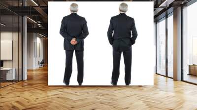 Two images of the same middle aged businessman seen from behind Wall mural