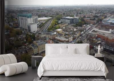 Enfield town centre aerial drone view from above Wall mural