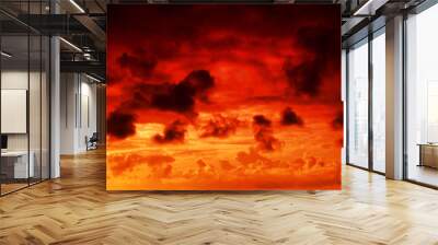 fire in the sky cloudscape background Wall mural