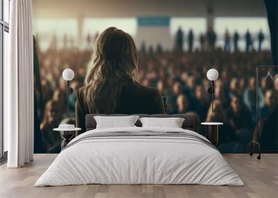 Woman presenting at conference Wall mural