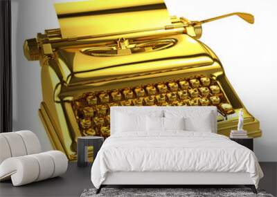 3d Golden typewriter Wall mural