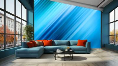 blue motion blur tilted lines abstract gradient slanted stripes background banner Wall mural