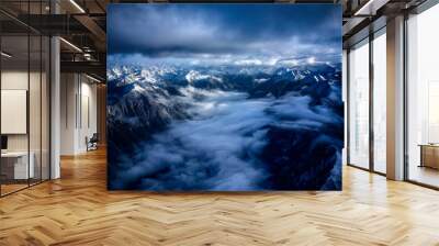 clouds over the mountains Wall mural