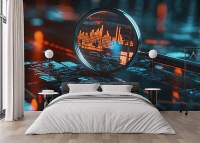 Magnifying Glass Over Data Insights, Wall mural