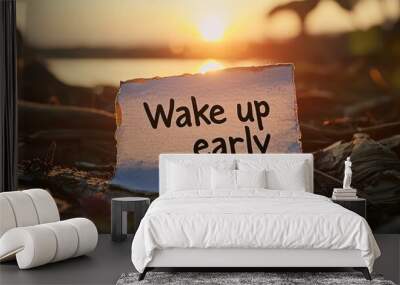 Wake Up Early Concept with Sunrise Background Generative AI Wall mural